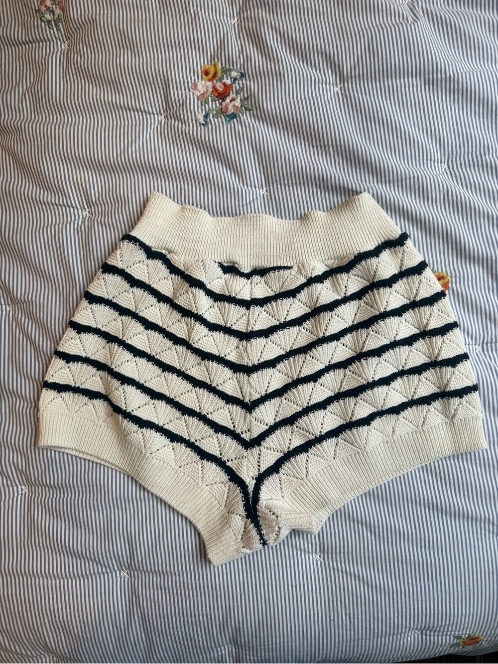 Zara crochet black and white mini shorts